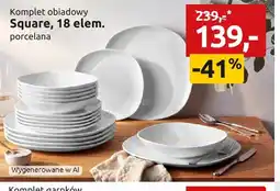 Black Red White Komplet obiadowy Square 18 elementów porcelana oferta