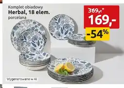 Black Red White Komplet obiadowy Herbal 18 elementów porcelana oferta