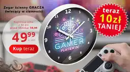 Poczta Polska Zegar ścienny gracza świecący w ciemności oferta