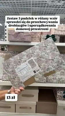 Pepco Pudełka papierowe Pepco Home w różany wzór oferta