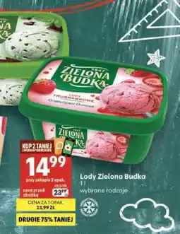 Delikatesy Centrum Lody Zielona Budka o smaku miętowym z płatkami czekolady oferta