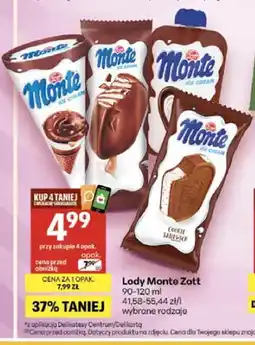 Delikatesy Centrum Lody Monte rożek Zott oferta