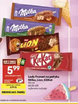 Delikatesy Centrum Lody na patyku Milka Peanut Caramel oferta