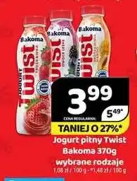 Delfin Jogurt pitny Twist Bakoma truskawkowy oferta