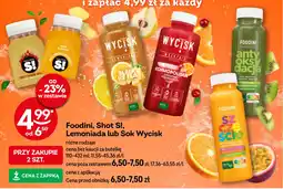 Żabka Foodini, Shot S!, Lemoniada lub Sok Wycisk oferta
