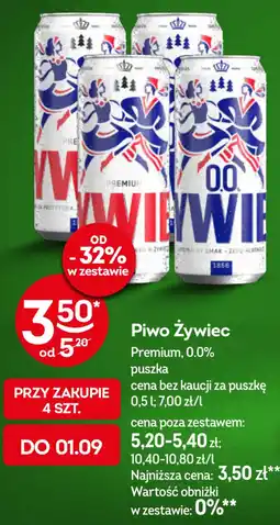 Żabka Piwo Żywiec Premium, 0.0% oferta
