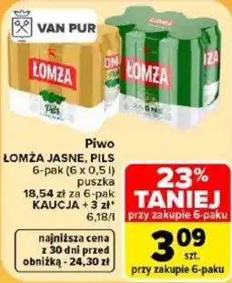 Carrefour Market Piwo Łomża Jasne, Pils oferta
