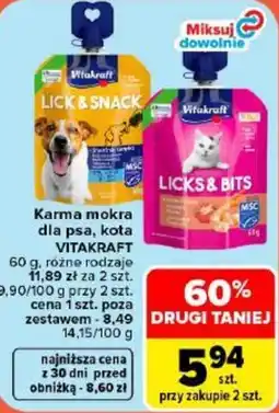 Carrefour Market Karma mokra dla psa, kota VITAKRAFT oferta