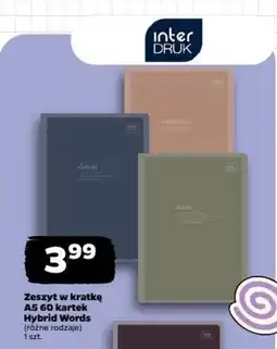Netto Zeszyt w kratkę A5 60 kartek Hybrid Words oferta