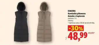 Lidl Esmara Kamizelka pikowana damska z kapturem oferta