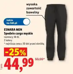 Lidl ESMARA MEN Spodnie cargo męskie oferta