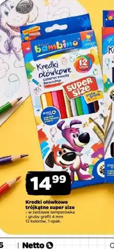Netto Kredki ołówkowe trójkątne super size oferta