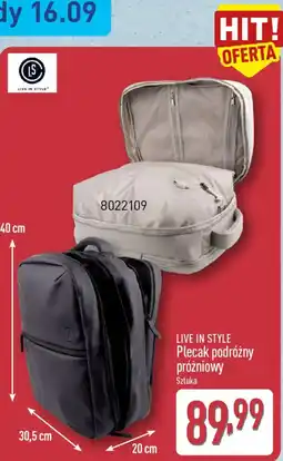 ALDI Live In Style Plecak podróżny próżniowy oferta