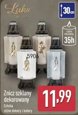 ALDI Znicz szklany dekorowany oferta