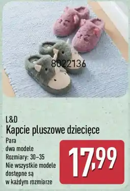 ALDI L&D Kapcie pluszowe dziecięce oferta