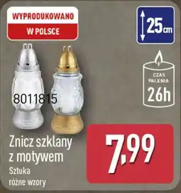 ALDI Znicz szklany z motywem oferta