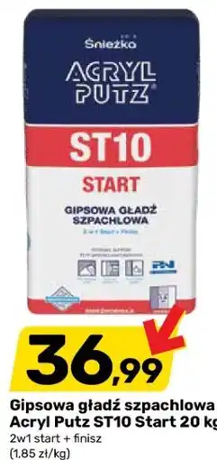 Bricomarche Gipsowa gładź szpachlowa Śnieżka AcrylPutz ST10 Start oferta