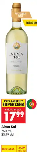 Biedronka Wino białe półsłodkie Alma Sol oferta