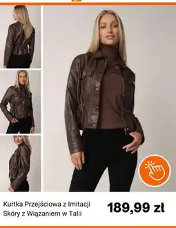 Born2be Kurtka przejściowa z imitacji skóry z wiązaniem w talii Born2be oferta