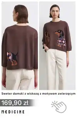 Medicine Sweter damski z wiskozą z motywem zwierzęcym Medicine oferta