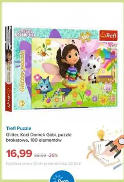 Smyk Puzzle Glitter Koci Domek Gabi brokatowe 100 elementów Trefl oferta