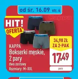 ALDI Bokserki męskie 2-pak Kappa oferta
