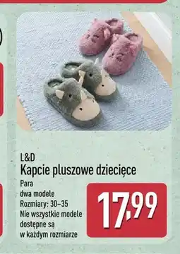 ALDI Kapcie pluszowe dziecięce L & D oferta