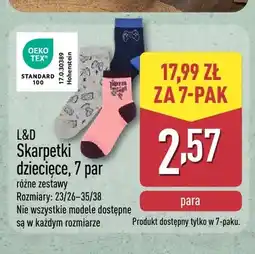 ALDI Skarpetki dziecięce 7-pak L & D oferta