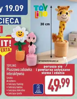 ALDI Pluszowa zabawka interaktywna tańczący kaktus Toylino oferta