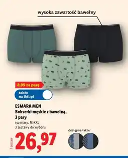 Lidl Bokserki męskie z bawełną 3-pak oferta