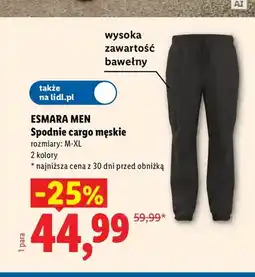 Lidl Spodnie cargo męskie oferta