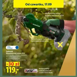 Lidl Akumulatorowy sekator Parkside oferta