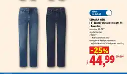 Lidl Jeansy męskie straight fit z bawełną oferta