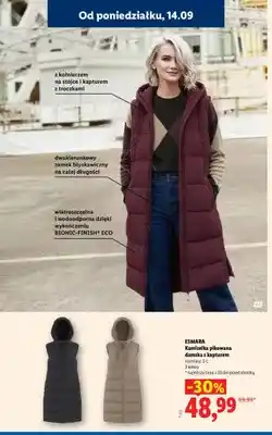 Lidl Kamizelka pikowana damska z kapturem Esmara oferta