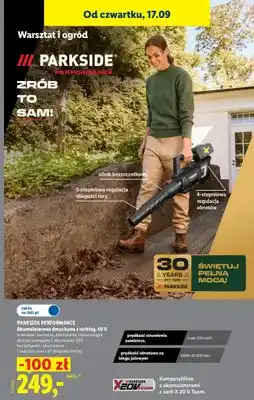 Lidl Akumulatorowa dmuchawa z turbiną Parkside Performance oferta