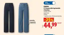 Lidl Jeansy wide leg damskie z bawełną Esmara oferta