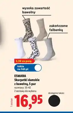 Lidl Skarpetki damskie z bawełną 5-pak Esmara oferta