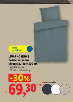 Lidl Pościel satynowa z lyocellu 140x200 cm Livarno Home oferta