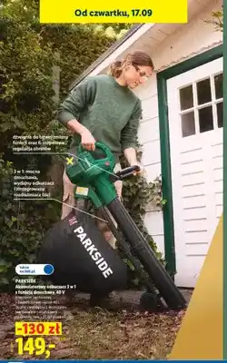 Lidl Akumulatorowy odkurzacz 3 w 1 z funkcją dmuchawy Parkside oferta