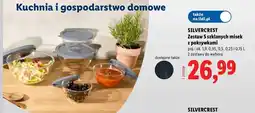 Lidl Zestaw 5 szklanych misek z pokrywkami Silvercrest oferta