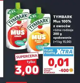 Kaufland Mus 100% z owoców morela jabłko Tymbark oferta