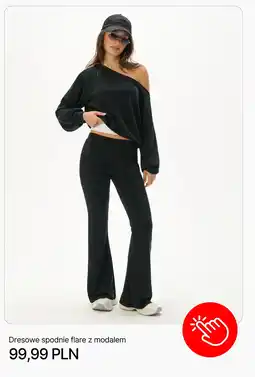 Cropp Dresowe spodnie flare z modalem oferta