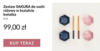 Zestaw SAKURA do sushi różowy w kształcie kwiatka