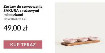Zestaw do serwowania SAKURA z różowymi miseczkami