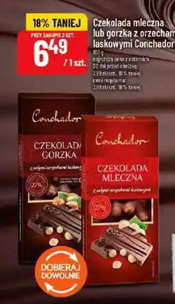 Polomarket Czekolada mleczna lub gorzka z orzechami laskowymi Conchador oferta