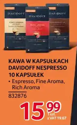 Selgros Kawa w kapsułkach Davidoff Nespresso oferta