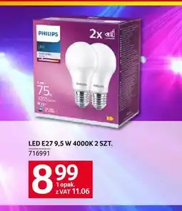 Selgros Żarówka LED E27 4000K 2-pak Philips oferta