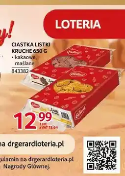Selgros Ciastka listki kruche kakaowe Dr Gerard oferta