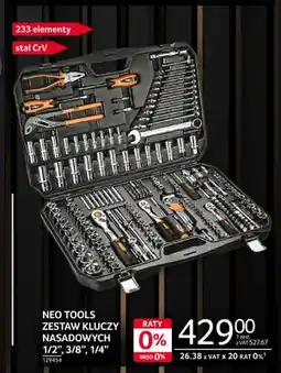 Selgros Zestaw kluczy nasadowych 1/2, 3/8, 1/4 Neo Tools oferta