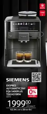 Selgros Ekspres automatyczny EQ6 S400Plus TE654319RW Siemens oferta